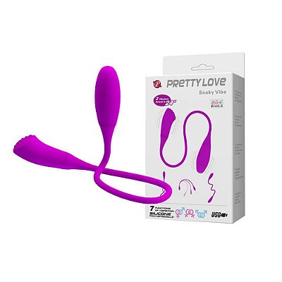 Vibrador Casal Duplo Com 7 Modos de Vibração - Pretty Love Snaky Vibe