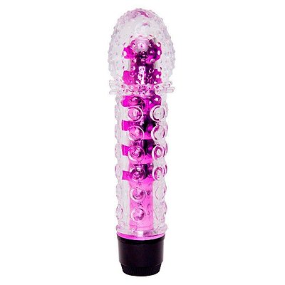 Vibrador Personal com Capa Extensora Peniana de Silicone com Textura Massageadora - 15 x 3,5 CM | Cor: Roxo