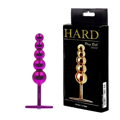 Plug Anal Ball 5 Esferas Metal Rosa Cromado Escalonado - HARD