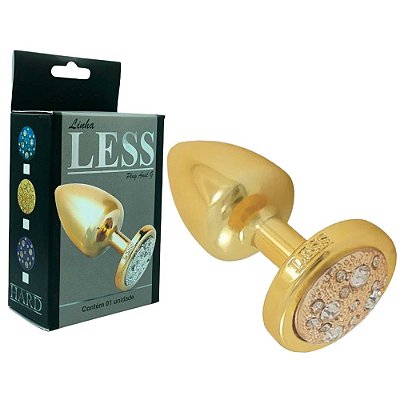 Plug Anal Grande ABS Dourado Jóias Cravejado - 7,2 X 4 Cm - Hard Less