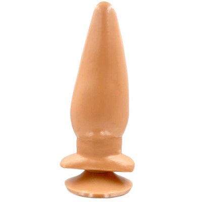 YOUVIBE - Plug Anal Em Formato Cônico Feito Em Silicone Macio Com Ventosa 21 X 6,4 Cm | Cor: Bege