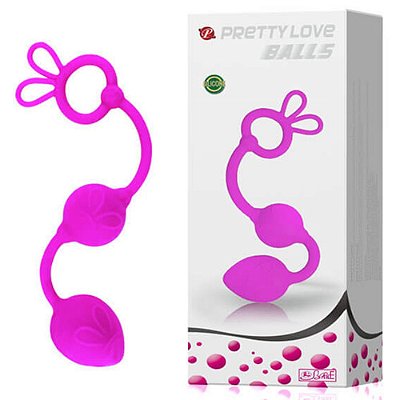 Pretty Love Balls - Plug Anal em Soft Touch com 2 Esferas em Tamanhos Gradativos e Resistente à Água - 22,5 cm