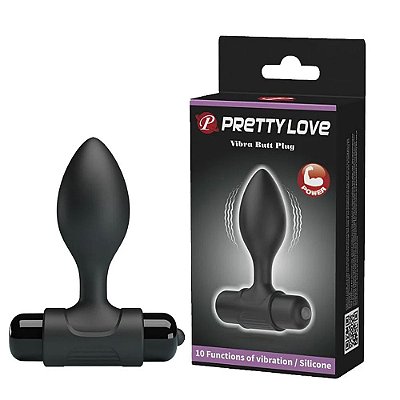 Pretty Love Butt - Plug Anal Formato Cônico com 10 Níveis de Vibração em Silicone 14 cm x 3 cm