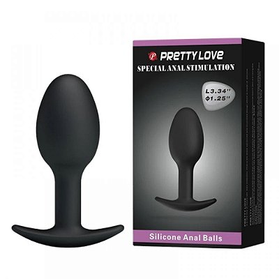 Pretty Love Special Anal Stimulation - Plug Anal em Silicone Soft Touch com 1 Esfera Para Pompoar - 8 x 3 cm