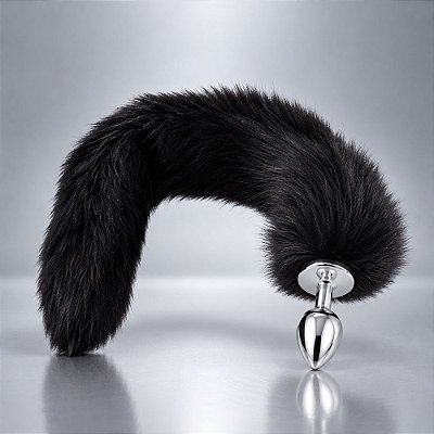 Plug Anal Lust Of Love em Aço Inoxidável com Rabo de Raposa – 40cm de Cauda e Estímulo Térmico