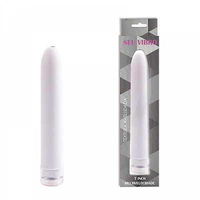 YouVibe  - Vibrador Personal com Textura Aveludada e Vibração Multivelocidade - 17,5 x 2,8 cm | Cor: Branco