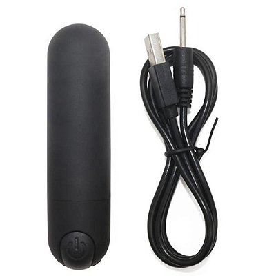 Mini Vibrador Bullet Recarregável Aveludado Preto - YOUVIBE