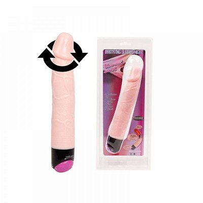 Colorful Sex Experience | Prótese em Formato de Pênis Realistíco com Rotação e Vibração Multivelocidade - 19 x 3,7 cm