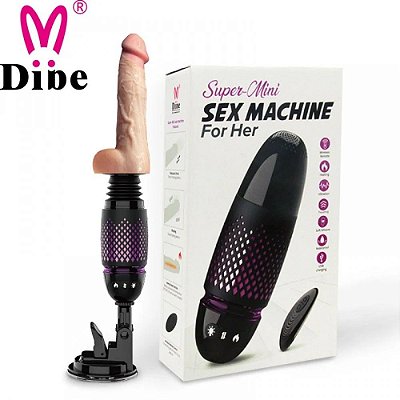 Máquina de Sexo Super Mini Sex Machine Recarregável com Pênis Realístico 7 Modos de Vibração e Rotação Vai e Vem