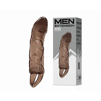 Capa Peniana Com Anel Escrotal E Veias Salientes Preto 13,5 X 3,8 Cm - Men Extension