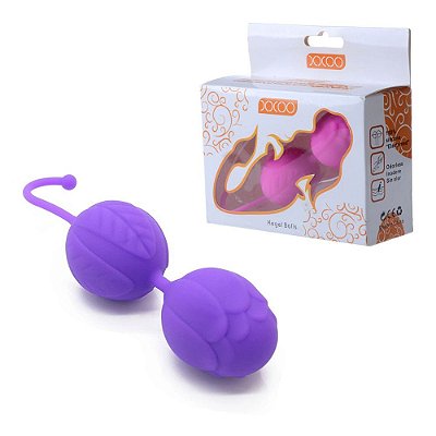 Bolinhas Kegel em Silicone para Pompoarismo com Peso Roxo - XXOO