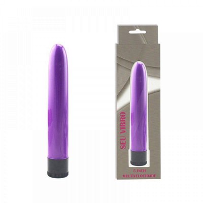 Vibrador Personal com Vibração Multivelocidade Roxo 13 x 2,5 cm