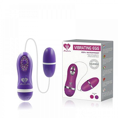 MBQ Vibrating Egg - Capsula Vibratória com Controle Remoto de Fio e Vibração Única - 6 x 2,5 cm | Cor: Roxo