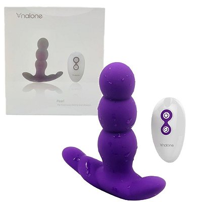 Vibrador Rotativo Anal e Vagina em Silicone 7 Modos de Vibração e Rotações Roxo - Nalone Pearl