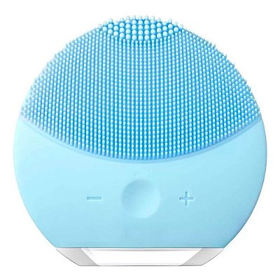 Esponja Massageador Limpeza Facial com Cerdas em Silicone Azul - Luna