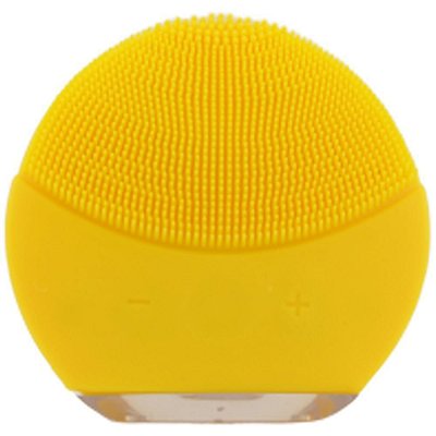 Esponja Massageador Limpeza Facial com Cerdas em Silicone Amarelo - Luna