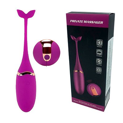 PRIVATE MASSAGER - Cápsula Vibratória Recarregável em Forma de Peixe com 10 Modos de Vibração e Cauda de Segurança.