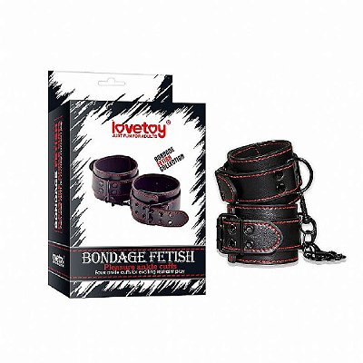 Lovetoy Bondage Fetish - Algema Em Couro Sintético Com Corrente