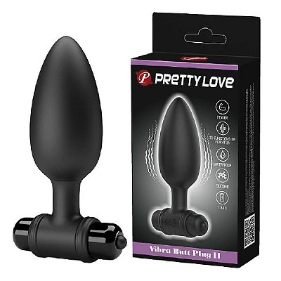 Pretty Love Butt II - Plug Anal Em Formato Cônico com 10 Modos de Vibração em Silicone - 10 X 2,2 Cm
