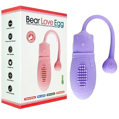Bear Love Egg - Cápsula Vibratória em Formato de Urso em Silicone Super Macio com 10 Modos de Vibrações | Cor: Roxo