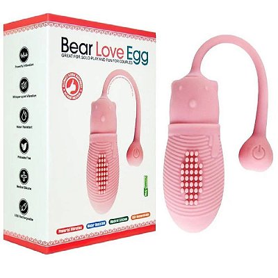 Bear Love Egg - Cápsula Vibratória em Formato de Urso em Silicone Super Macio com 10 Modos de Vibrações | Cor: Rosa