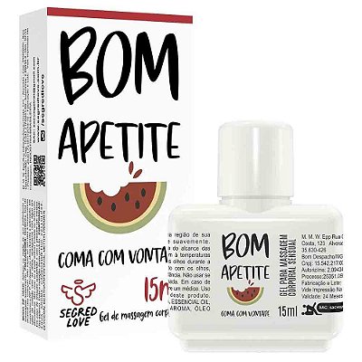 Gel Massagem Corporal Beijável E Tatuagem Adesiva Bom Apetite - Segred Love