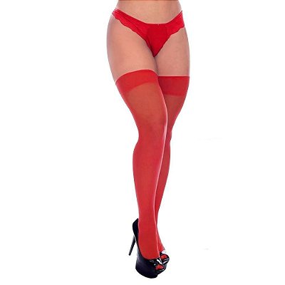 Meia Calça 7/8 Fina Em Punho Social Vermelho - PERRUTEXTIL