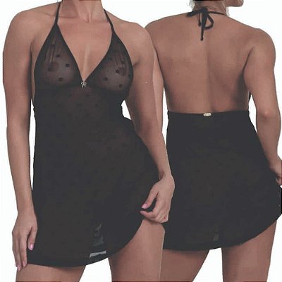 Camisola Dengosa Com Biju Frontal De Laço Tamanho P - LINGERIE SENSUALLE