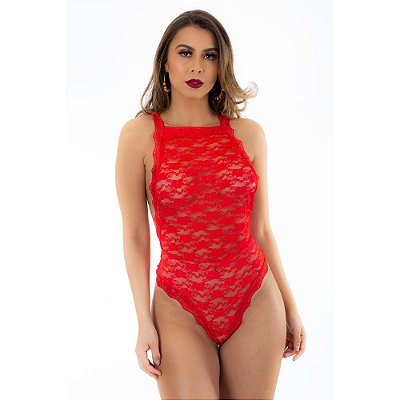 Body Paixão Fio Dental Renda Tam. Unico Vermelho - Lingerie Pimenta Sexy