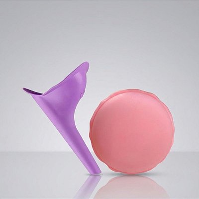 Condutor Urinário Flexível Feminino Portátil com Estojo - Travel Urinal Para Viagem
