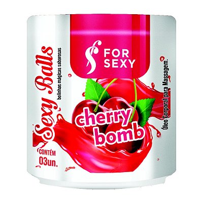 Bolinha Explosiva Beijável Com 3 Unidades Sexy Balls Cereja Cherry Bomb - FOR SEXY