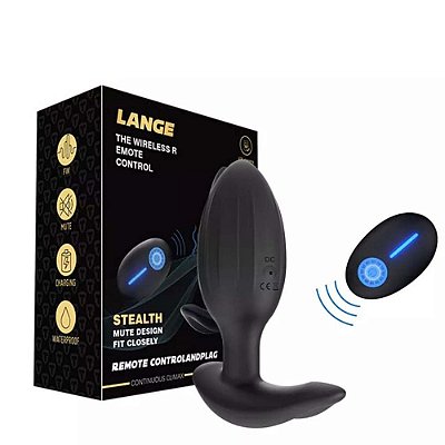 Plug Anal Silicone Com Vibração e Controle Remoto Sem Fio - Lange