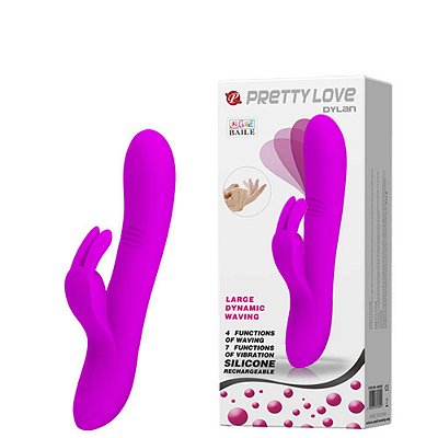 Vibrador Ponto G E Clitóris Rabbit Com Vibração E Vai e Vem Roxo - Pretty Love Dylan