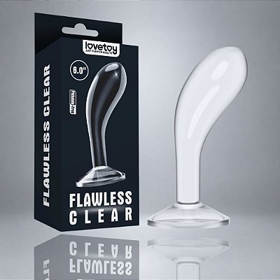 Plug Anal Curvado com Ventosa - Lovetoy Flawless Clear Prostate 6.0"