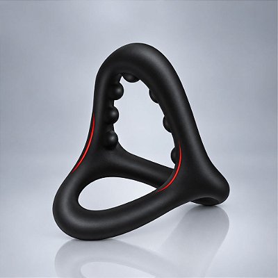 Anel Peniano Triplo em Silicone com Textura Ondulada - Sexy Import