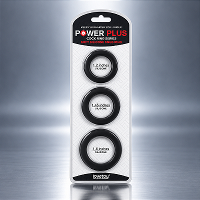 Kit com 3 Anéis Penianos Em Silicone - Power Plus Snug Lovetoy