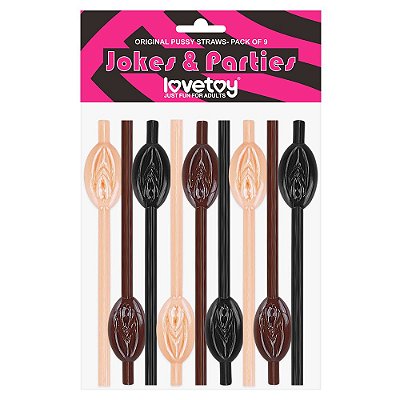 Kit com 9 Canudos Vagina Original Pussy Straws - Lovetoy