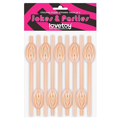 Kit com 9 Canudos Vagina Original Pussy Straws Bege - Lovetoy