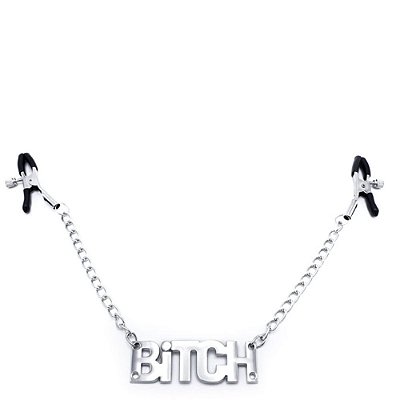 Grampo para Mamilos com Regulagem e Pingente Bitch