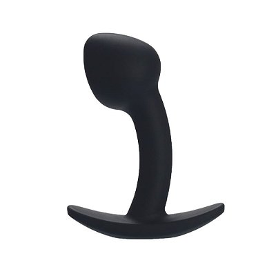 Plug Anal Curvado em Silicone Tamanho P - Conforto e Prazer