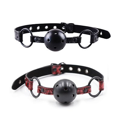 Mordaça de Bola com Acabamento Brilhante e Fivela Ajustável