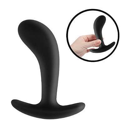 Plug Anal Curvado em Silicone - Toque Macio e Confortável