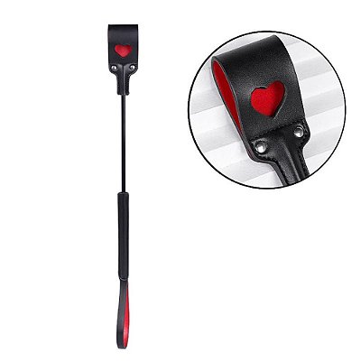 Chibata de Couro com Coração 63 cm - Luxo e Sedução