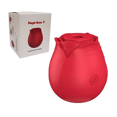 Vibrador Rosa Estimulador de Clitóris: 10 Modos Pulsação - Magic Rose 2