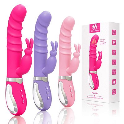 Vibrador Rabbit Ponto G Recarregável com Aquecimento - Kaya