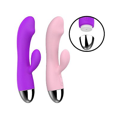 Vibrador de Ponto G e Clitóris Recarregável - 12 Vibrações