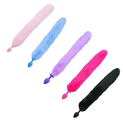 Plug Anal de Silicone com Rabo de Raposa – Tamanho P