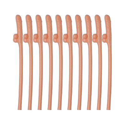 Kit com 10 Canudos Pênis: Diversão para Festas - Sipping Straws