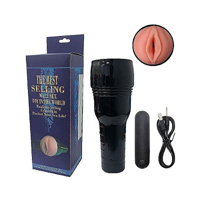 Masturbador Masculino Lanterna com Vibração: Formato Vagina – The Best