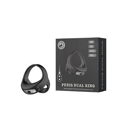 Anel Peniano Recarregável com 10 Modos de Vibração -  Penis Dual Ring
